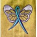 Teal Awareness Ribbon Butterfly Baseball Hat Khaki Tan Cap Ovarian Cancer New  eb-09203167